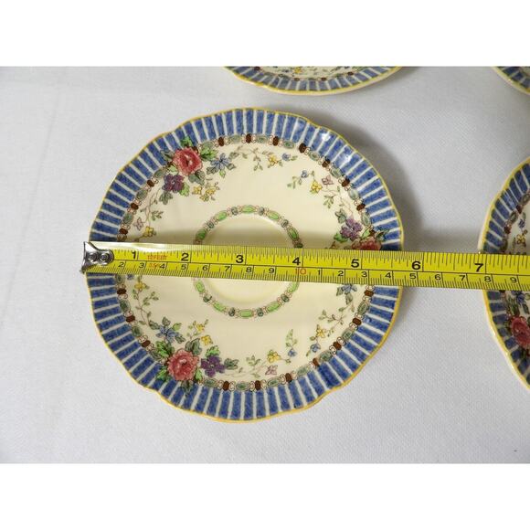 Royal Doulton The Vernon D2154 Saucers Set of 4 Floral Antique - Picture 4 of 7